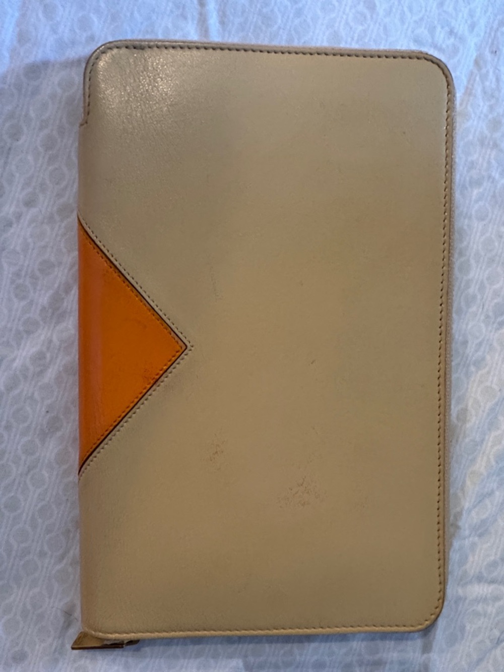 Celine Orange and Cream Zip-Around Wallet - Picture 2 of 6